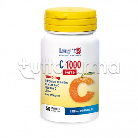 Longlife C 1000 Forte Integratore con Vitamina C per le Difese Immunitarie 50 Tavolette
