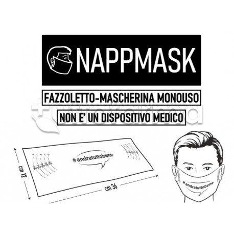 Mascherina Fazzoletto Monouso Igienica e Protettiva 20 Pezzi