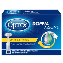 Optrex Doppia Azione Gocce Oculari Monodose per Prurito agli Occhi 10 Flaconi