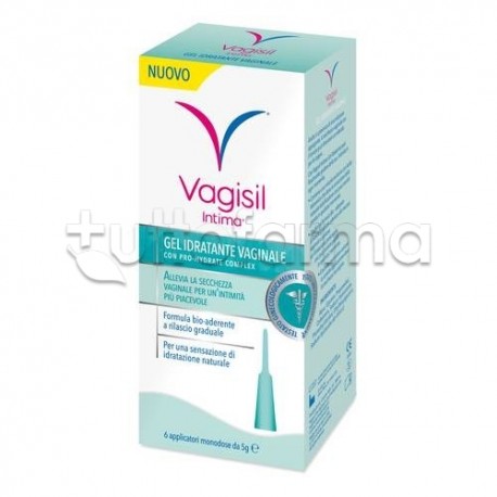 Vagisil Intima Gel Idratante per Secchezza Vaginale 6 Applicatori Monodose
