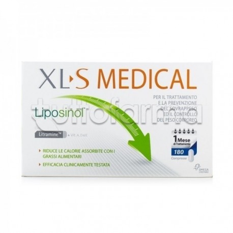 XLS Medical Liposinol 1 Mese di Trattamento per il Controllo del Peso 180 Compresse