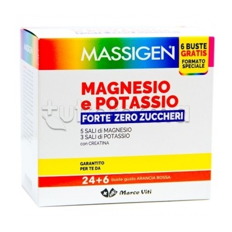 Massigen Forte Zero Zuccheri Integratore Magnesio e Potassio  24+6 Buste