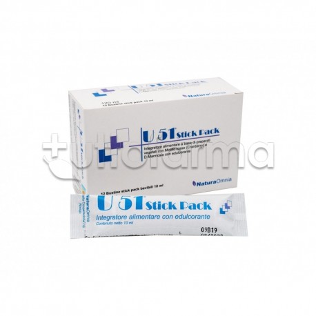 U51 per Cistite e Benessere Vie Urinarie 12 Bustine Liquide Stick Pack