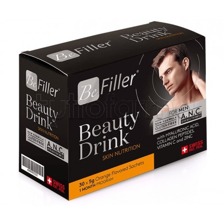 Be Filler Beauty Drink For Men Integratore per Pelle, Capelli e Unghie 30 Bustine