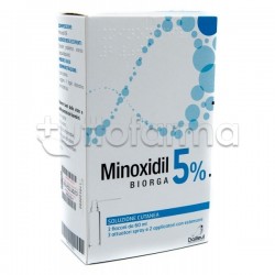 Minoxidil Biorga Soluzione Cutanea 5% per Alopecia 3 Flaconi da 60ml