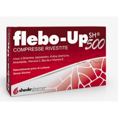 Shedir Flebo-Up 500 Integratore per Gambe Gonfie e Drenaggio Liquidi 30 Compresse