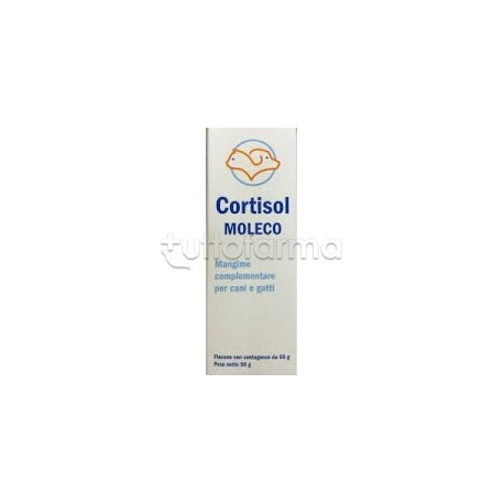 Cortisol Moleco Mangime Veterinario per Dermatite di Cani e Gatti 50g Cortisol Moleco Mangime Veterinario per Dermatite di Cani e Gatti 50g