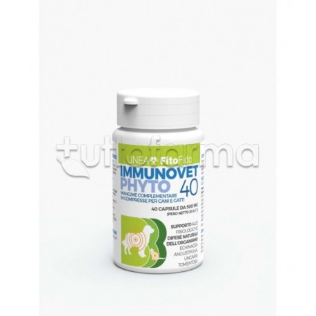 Immunov Phyto 40 Integratore Veterinario per Difese Immunitarie di Cani e Gatti 40 Capsule Immunov Phyto 40 Integratore Veterinario per Difese Immunitarie di Cani e Gatti 40 Capsule