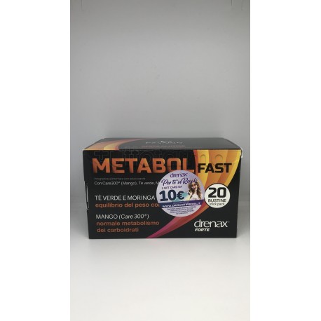 Drenax Forte Metabol Fast Integratore per Controllo del Peso 20 Bustine Stick