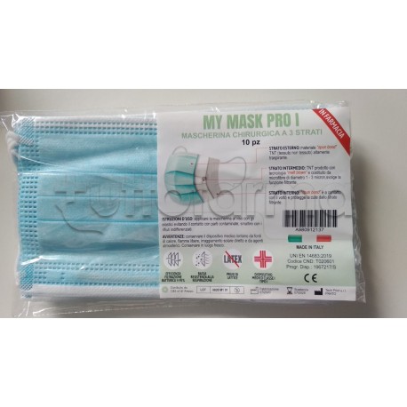 Mascherina Chirurgica Monouso a Triplo Strato My Mask Pro - Confezione 10 Pezzi - 40 Centesimi a Mascherina