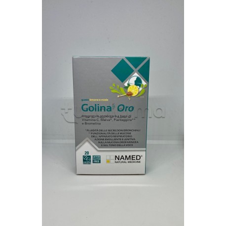 Named Golina Oro Integratore per Difese Immunitarie Gusto Limone e Miele 20 Compresse