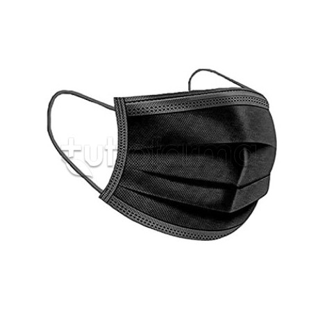 Mascherina Chirurgica Monouso a Triplo Strato My Mask Pro Nero - Confezione 10 Pezzi - 40 Centesimi a Mascherina
