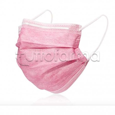 Mascherina Chirurgica Monouso a Triplo Strato My Mask Pro Rosa - Confezione 10 Pezzi - 40 Centesimi a Mascherina