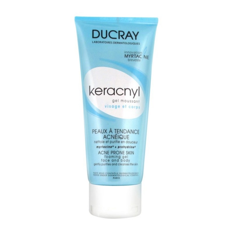 Ducray Keracnyl Gel Detergente Purificante Seboregolatore per Pelle Grassa e Acneica 200 ml