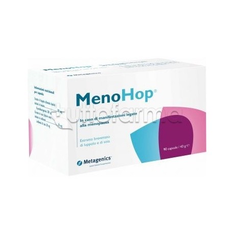 Metagenigs Menohop Integratore per la Menopausa 90 Capsule