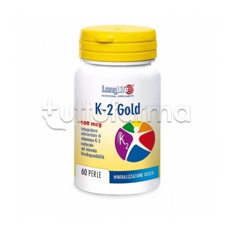 LongLife K-2 Gold Integratore con Vitamina K 60 Perle
