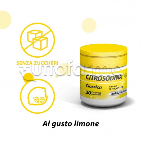 Citrosodina Masticabile Digestivo contro Pesantezza di Stomaco 30 Compresse Citrosodina Masticabile Digestivo contro Pesantezza di Stomaco 30 Compresse