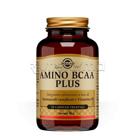 Solgar Amino BCAA Plus Integratore con Aminoacidi per Sportivi 50 Capsule