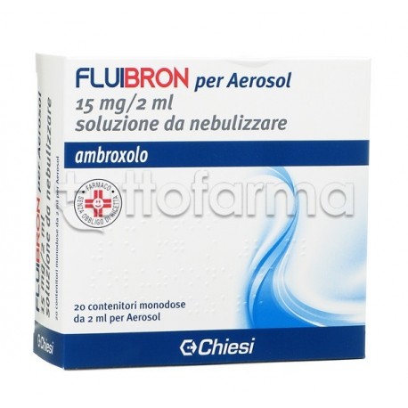 Fluibron per Aerosol 6 Flaconcini 15 mg 2 ml Mucolitico per Tosse e Catarro