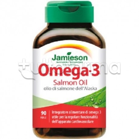 Scatola con Biovita Jamieson Omega 3 Salmon Oil Integratore per Cuore 90 Perle