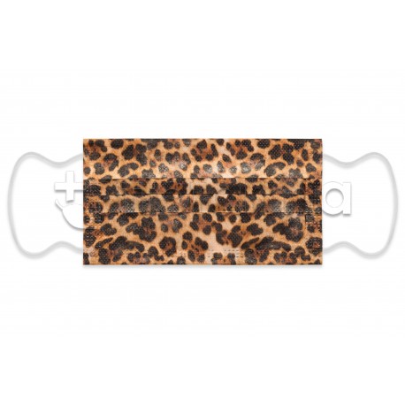 Mascherina Chirurgica per Adulti a Triplo Strato Leopardo - Confezione 10 Pezzi - 40 Centesimi a Mascherina