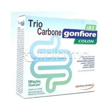 Triocarbone Gonfiore Colon IBS Integratore per Disturbi Intestinali 10 Bustine Triocarbone Gonfiore Colon IBS Integratore per Disturbi Intestinali 10 Bustine