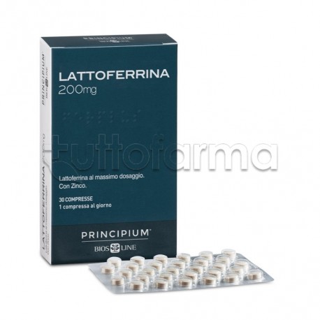 Bios Line Principium Lattoferrina 200mg Integratore per Difese Immunitarie 30 Compresse