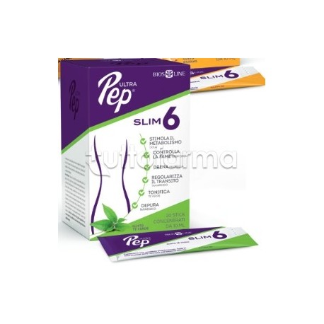 Bios Line Ultra Pep Slim 6 Integratore per Controllo del Peso Gusto The Verde 20 Stick Bios Line Ultra Pep Slim 6 Integratore per Controllo del Peso Gusto The Verde 20 Stick