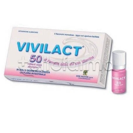 Vivilact 50 Miliardi Integratore con Fermenti Lattici 5 Flaconcini