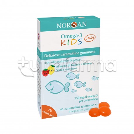 Norsan Omega 3 Kids Jelly Caramelline Gommose con Omega 3 per Bambini 45 Pezzi