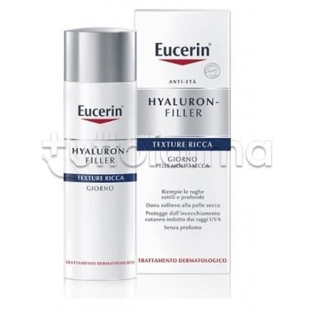 Eucerin Hyaluron Filler Texture Ricca per Pelli Secche Crema Viso Giorno 50ml