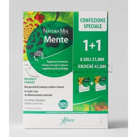Aboca Natura Mix Advanced Mente Concentrato Fluido Confezione Omaggio 10 Flaconcini+ 10 Flaconcini Aboca Natura Mix Advanced Mente Concentrato Fluido Confezione Omaggio 10 Flaconcini+ 10 Flaconcini
