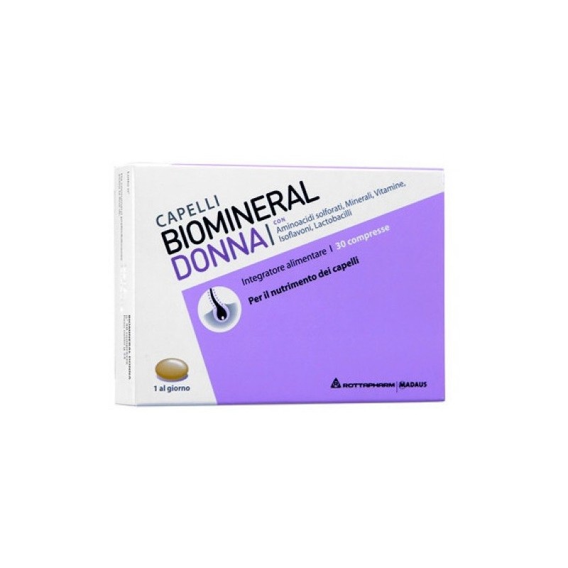Biomineral Donna Integratore Cute e Capelli 30 Compresse Biomineral Donna Integratore Cute e Capelli 30 Compresse