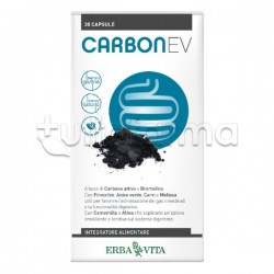 Erba Vita Carbon Ev Integratore per Benessere Intestinale 30 Capsule