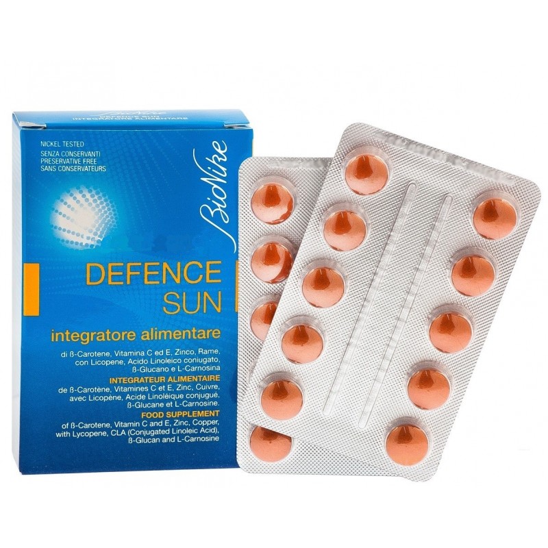 Bionike Defence Sun Integratore BetaCarotene Vitamine Licopene Antiossidante Antiustione 30 Compresse