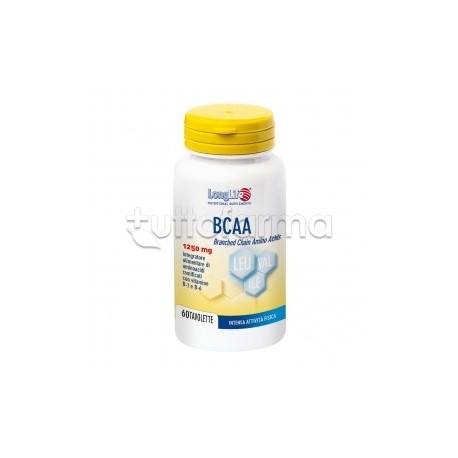 Longlife BCAA 1250mg Integratore per Metabolismo Energetico 60 Tavolette Longlife BCAA 1250mg Integratore per Metabolismo Energetico 60 Tavolette