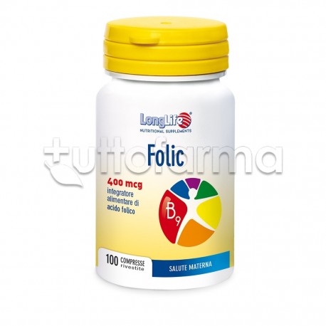 Longlife Folic 400mcg Integratore per Gravidanza 100 Compresse Longlife Folic 400mcg Integratore per Gravidanza 100 Compresse
