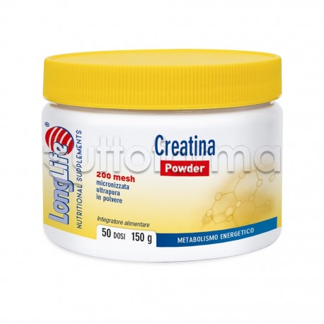 Longlife Creatina Micron Powder Integratore per Metabolismo Energetico 150g Longlife Creatina Micron Powder Integratore per Metabolismo Energetico 150g