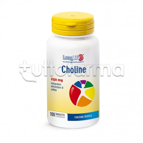 Longlife Choline Integratore per Benessere del Fegato 100 Tavolette Longlife Choline Integratore per Benessere del Fegato 100 Tavolette