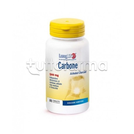 Longlife Carbone Integratore per Gonfiore Addominale 80 Tavolette Longlife Carbone Integratore per Gonfiore Addominale 80 Tavolette