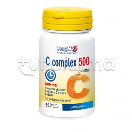 Longlife C Complex 500mg Integratore con Vitamina C 60 Tavolette Longlife C Complex 500mg Integratore con Vitamina C 60 Tavolette