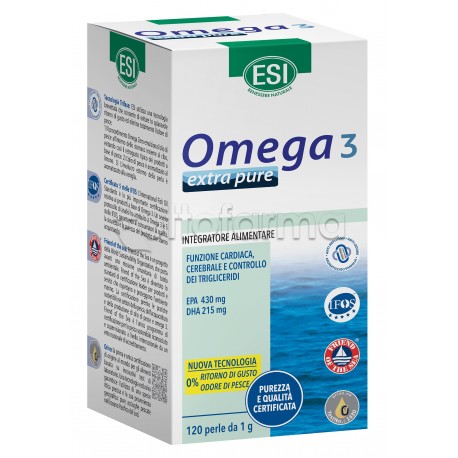 Esi Omega 3 Extra Pure Integratore per Pressione e Colesterolo 120 Perle