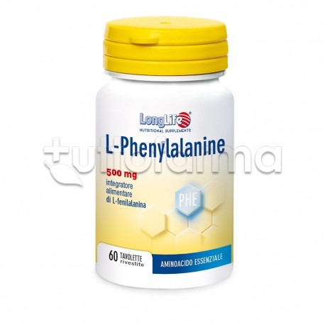 Longlife L-Phenylalanine 500mg Integratore di Aminoacidi 60 Tavolette Longlife L-Phenylalanine 500mg Integratore di Aminoacidi 60 Tavolette