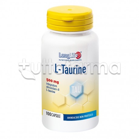 Longlife L-Taurine 500mg Integratore di Aminoacidi 100 Capsule Longlife L-Taurine 500mg Integratore di Aminoacidi 100 Capsule