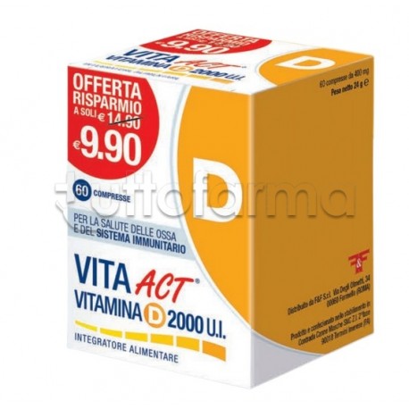 Vita ACT Vitamina D 2000 UI Integratore Vitaminico 60 Compresse