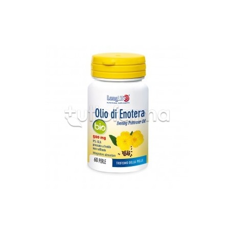Longlife Olio di Enotera Bio 500mg Integratore per Menopausa 60 Perle Longlife Olio di Enotera Bio 500mg Integratore per Menopausa 60 Perle