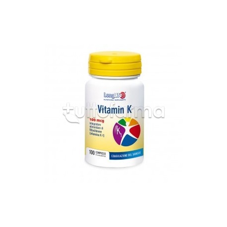 Longlife Vitamina K Integratore di Vitamina K 100 Compresse Longlife Vitamina K Integratore di Vitamina K 100 Compresse