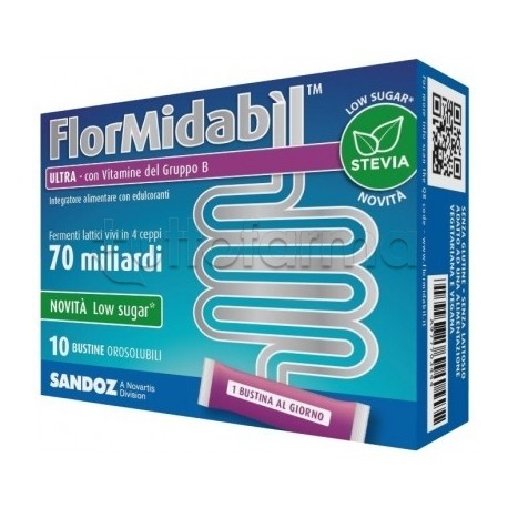 Sandoz FlorMidabil Ultra Integratore Flora Intestinale con Vitamina B 10 Bustine
