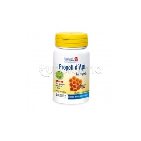 Longlife Propoli d'Api Integratore per Benessere Gola 30 Compresse Masticabili Longlife Propoli d'Api Integratore per Benessere Gola 30 Compresse Masticabili
