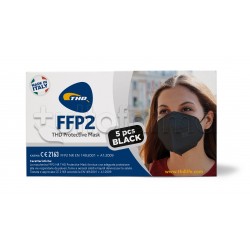 Mascherina Respiratoria Filtrante FFP2 Nera Produzione Italiana Certificata CE 5 Mascherine
